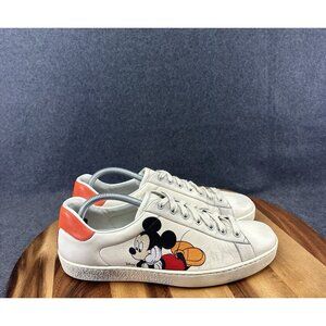 Gucci Ace Disney Mickey Mouse Leather Shoes Trainers Men's US 9.5